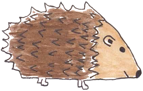 The hedgehog cut out, strokes preserved